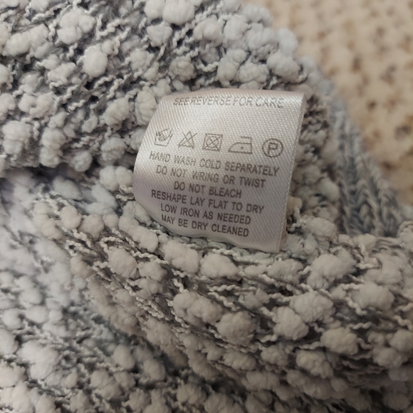 MOD Popcorn Sweater Women's Small Knit Hoodie Pullover Beige Gray Casual Shirt - Picture 4 of 12